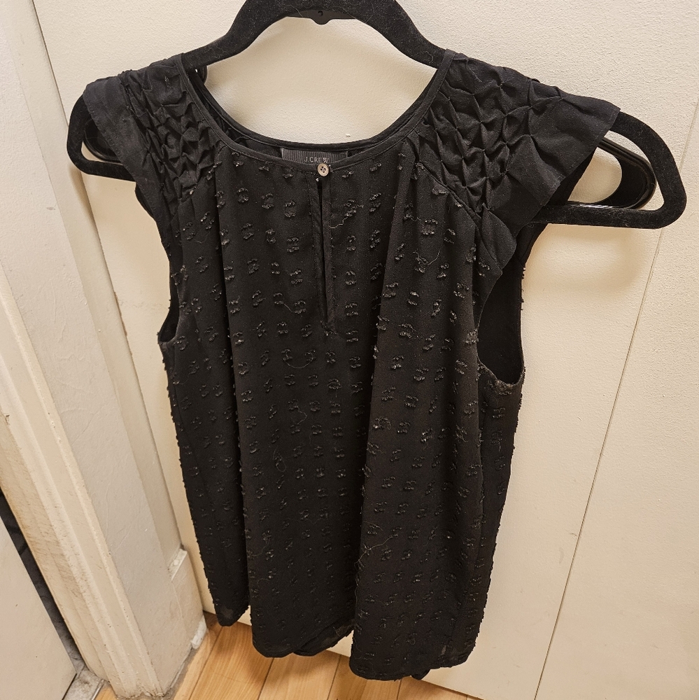 J. Crew Black Textured Top